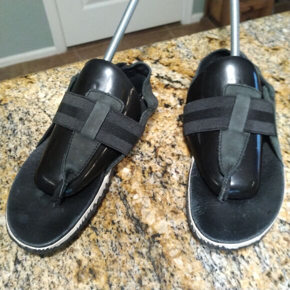 Sorel Out N About Plus Sandals Leather Thong Slingback Black Women's Sz 7.5 - Picture 3 of 12